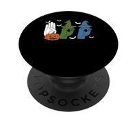 Boo Hands Sign Language Pride ASL Halloween Witch Pumpkin PopSockets Adhesive PopGrip
