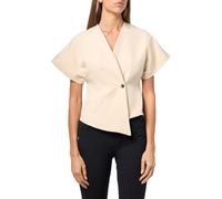 Boo Hoo Women's Woven Button Cap Sleeve Top