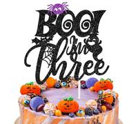 Boo I’m Three Cake Topper, Little Boo 3rd Birthday Cake Decor, Trick or Three/Happy Boo Day, Halloween Ghost Baby’s 3rd Birthday Party Decorations Supplies
