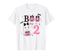 Boo I'm 2 Cute Ghost Second Birthday Halloween Pink Pumpkin T-Shirt