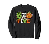 Boo I'm Five 5th Birthday Halloween Skull Monster Pumpkin Sweatshirt