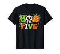 Boo I'm Five 5th Birthday Halloween Skull Monster Pumpkin T-Shirt