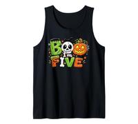 Boo I'm Five 5th Birthday Halloween Skull Monster Pumpkin Tank Top