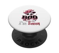 Boo I'm Seven Halloween 7th Birthday Boo As Witch Lover Kids PopSockets Adhesive PopGrip