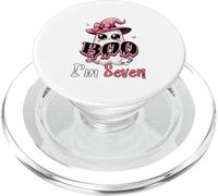 Boo I'm Seven Halloween 7th Birthday Boo As Witch Lover Kids PopSockets PopGrip for MagSafe