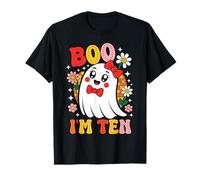 Boo I'm Ten 10 Year Old Ghost Groovy 10th Birthday Girls Kid T-Shirt