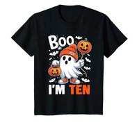 Boo I'm Ten Ghost 10th Birthday Halloween Boy Kids Groovy T-Shirt