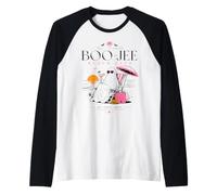 Boo-JEE Beach Club Summerween Ghost Beach Retro Spooky Girl Raglan Baseball Tee
