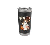 Boo JEE Ghost Halloween Women Leopard Bow Coffee Pumpkin Stainless Steel Insulated Tumbler