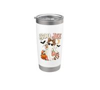 Boo JEE Ghost Halloween Women Leopard Bow Coffee Pumpkin Stainless Steel Insulated Tumbler