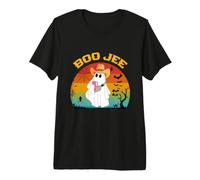 Boo JEE Ghost with Cowboy Hat Halloween Ghost Spooky Costume Premium T-Shirt