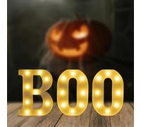 BOO Led Light Up Letters, BOO Light Up Signs, Decorative Led Numbers Lights, Battery Powered Letter Sign Lights for BOO Decor Party