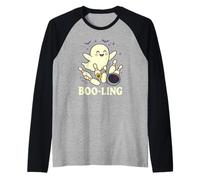 Boo-Ling Ghost Bowling Halloween Funny Spooky Bowler Costume Raglan Baseball Tee