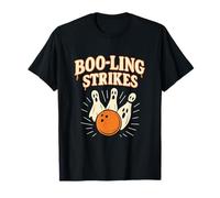 Boo-ling Strikes Halloween Ghost Bowling Design T-Shirt