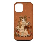 Boo Patchwork Ghost Leopard Bow Pumpkin Fall Halloween Art Case for iPhone 12/12 Pro