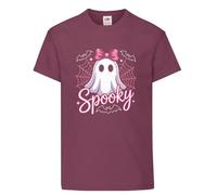 Boo Scary Ghost Halloween T-Shirt | Creepy Horror Spirit Graphic Tee | Spooky Costume Top for Men, Women & Teens | Unisex Halloween Party Outfit (UK, Alpha, L, Regular, Regular, Maroon/Burgundy)
