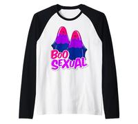 Boo Sexual Bisexual Ghost Pair Word Game for Halloween Raglan Baseball Tee