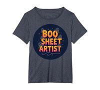 Boo Sheet Artist This is Boo Sheet Spooky Halloween Fun T-Shirt, Women's Plus, Heather Blue, 3X
