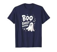 Boo Sheet Happens: Spooky Ghost Halloween Humor T-Shirt, Men, Navy, 4XL