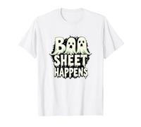 Boo Sheet Happens: Spooky Ghost Trio Halloween Humor T-Shirt, Men, White, 3XL