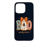 Boo Spooky Season Floral Ghost Daisy Bow Halloween Art Cute Case for iPhone 15 Pro Max