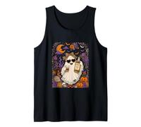 Boo Sunglasses Leopard Bow Tie Drinking Whiskey Halloween Tank Top