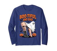 Boo-Tiful and Bad Sexy Ghost Halloween fishnets Pumpkins Long Sleeve T-Shirt