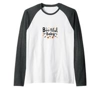Boo-Tiful Baby: Spooky Cute Halloween Infant Apparel Raglan Baseball Tee, Men, Dark Heather/White, S