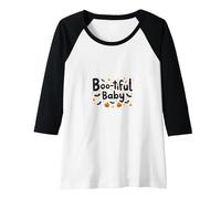 Boo-Tiful Baby: Spooky Cute Halloween Infant Apparel Raglan Baseball Tee, Women, Black/White, S