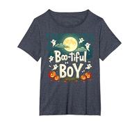Boo-Tiful Boy: Spooky Halloween Fun for Little Ones T-Shirt, Women's Plus, Heather Blue, 2X