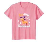 Boo-Tiful Dachshund Halloween Sweatshirt Spooky Dog Lover T-Shirt, Kids, Pink, 12 Years