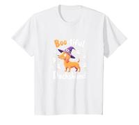 Boo-Tiful Dachshund Halloween Sweatshirt Spooky Dog Lover T-Shirt, Kids, White, 10 Years