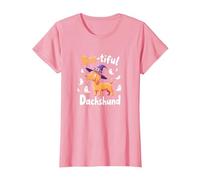 Boo-Tiful Dachshund Halloween Sweatshirt Spooky Dog Lover T-Shirt, Women, Pink, L