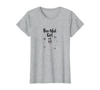 Boo-Tiful Girl: Cute Ghost for Halloween Lovers T-Shirt, Women, Heather Grey, L