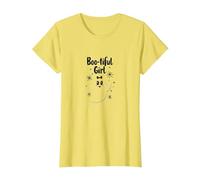 Boo-Tiful Girl: Cute Ghost for Halloween Lovers T-Shirt, Women, Lemon, S
