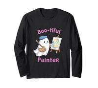 Boo-Tiful Painter Cute Ghost Painting Art Artist Long Sleeve T-Shirt