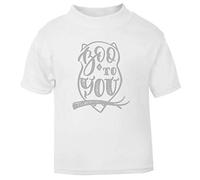 Boo to You Midnight owl [HALLO19] Short Sleeve Cotton Kids t Shirt, 2-3 Years, White