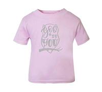 Boo to You Midnight owl [HALLO19] Short Sleeve Cotton Toddler t Shirt, 1-2 Years, Pastel Pink