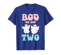 Boo We are Two Cute 2nd Birthday Halloween Ghost for Twins T-Shirt, Men, Royal Blue, Small