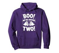 Boo we’re having two ghost twins halloween reveal funny Pullover Hoodie, Adult Unisex, Purple, Medium