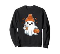 Boo With Pumpkin Spice Latte Cute Halloween Ghost Beanie Hat Sweatshirt