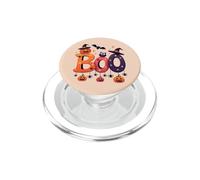 BOO with spiders and witch hat Pumpkin Bat Owl Halloween Boo PopSockets PopGrip for MagSafe