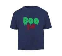 Boo Y’All Halloween Statement Short Sleeve Cotton Toddler t Shirt, 3-4 Years, Navy