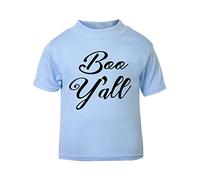 Boo Y’All Statement Halloween Short Sleeve Cotton Kids t Shirt, 2-3 Years, Pastel Blue
