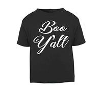Boo Y’All Statement Halloween Short Sleeve Cotton Toddler t Shirt, 3-4 Years, Black