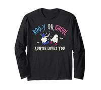 Boo-y Or Ghoul Auntie Loves You Halloween Gender Reveal Aunt Long Sleeve T-Shirt