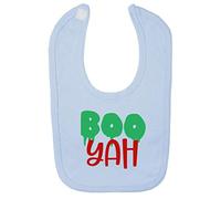 Boo Yah Halloween Statement Cotton Baby bib - Pastel Blue