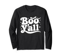 Boo Y'all Southern Retro Halloween Quote Saying Bats Gift Long Sleeve T-Shirt