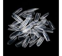 BOO7-500 CLEAR False Fake Full OVAL Nails