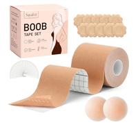 Boob Tape Breast Lift for Large Breasts, 8cm Extra Wide A-G Cup Support | Strong Hold, Breathable Skin-Friendly, Invisible Support for Strapless, Backless & Deep V Dresses, Fashion Tape Nipple Covers